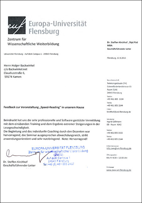 Schneller lesen Referenzschreiben Europa-Universität-Flensburg